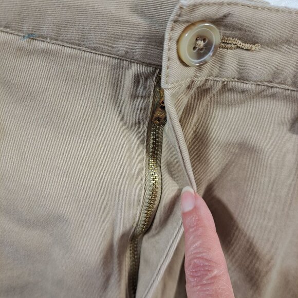 Lands End Shorts Mens 36 Traditional Fit Khaki Chino 100% Cotton Flat Front - Picture 9 of 9